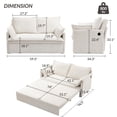 thumbnail image 5 of 59.5" White Corduroy Pull-Out Sofa Bed: Modern 2-in-1 Sleeper Couch for Living Room & Apartment, Seats 2, 800lb Capacity, Side Storage & USB/C Ports, 5 of 6