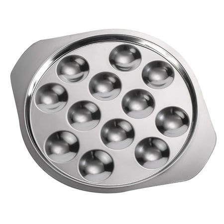 

Escargot Dish Plate Snail Pan Baking Cooking Serving Tray Plates Mushroom Oyster Steel Stainless Dishes Seafood Grill Conch