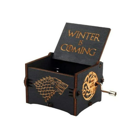 Levanco Game of Thrones Wood Muisc Box,Antique Carved Wooden Hand Crank Musical Boxes Best Gift for Birthday