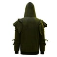 thumbnail image 5 of Dwelliawo Men's Arthur Knight Hoodie Retro Mask Armor Hooded Sweatshirt Cosplay Elbow Protection Long Sleeve Costumes with Pocket Army Green 2XL, 5 of 5
