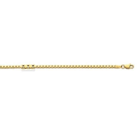 10K 30in Yellow Gold Polished Classic Box Chain with Lobster Clasp, Approx 5g