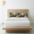 thumbnail image 6 of Yayeee Pillowcase King Size Set of 2 Satin Wrinkle Resistant Pillow Case, Green Geometric, 6 of 7