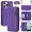 Purple, variant on Rugged Wallet Case for iPhone 16 Pro Max, PU Leather + TPU Phone Cover with Shoulder Strap Kickstand Zipper Pocket Card Slots Cash Pocket RFID Blocking & Hidden Make-up Mirror, Brown