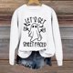thumbnail image 2 of De Sudadera de Halloween para mujer con estampado divertido de fantasmas Let's Get Sheet Faced Casual Jersey de manga larga, 2 of 4