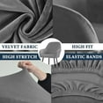 thumbnail image 2 of Vorkoi Velvet Curved Back Dining Room Chair Covers with Arms Stretch Swivel Bar Stool Chair Slipcover with Armrest Accent Vanity Kitchen Armchair Cover Protector Removable Office, 2 of 6