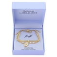 thumbnail image 3 of Believe by Brilliance Women's 14Kt Gold Flash Plated Cubic Zirconia and Mother of Pearl Cross Layered Adjustable Bolo Bracelet, 3 of 3
