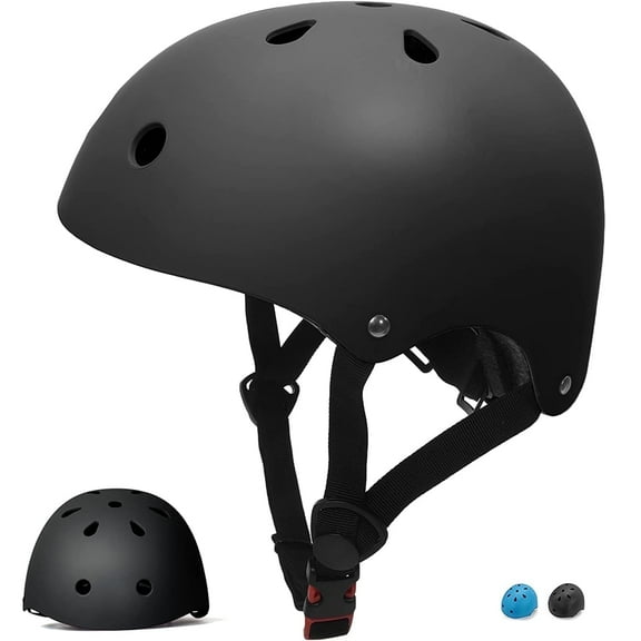 Semfri Kids Bike Helmet Boys Ages 3-8 Years Old  Black Children Girls Adjustable Cycling Helmet for Toddler to Youth