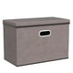 thumbnail image 3 of PRANDOM Contenedores de almacenamiento plegables grandes con tapas [paquete de 3] Cajas de almacenamiento plegables de tela de lino, contenedores organizadores, cestas, cubo con cubierta para el hogar, 3 of 5