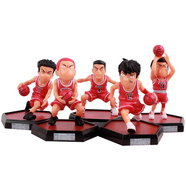 Figuras de acción del Anime SLAM DUNK Sakuragi Hanamichi, juguetes de colección en PVC de 11cm, Rukawa Kaede Akagi Takenori Mitsui Hisashi, 5 piezas Gong Bohan LED