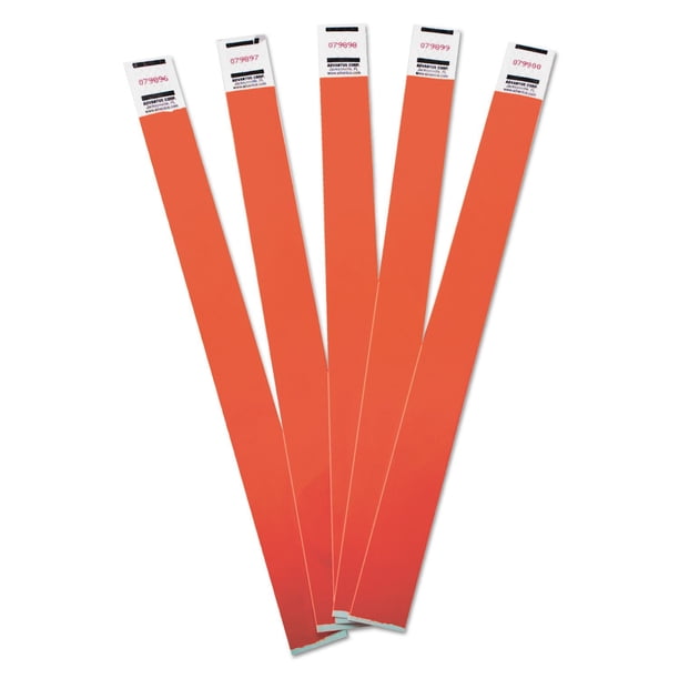 Advantus Pulseras Tyvek Para Gestión De Multitudes, Numeradas Secuencialmente, Color Rojo, Paquete De 100 (75441)