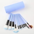thumbnail image 2 of Makeup Brush Set with Holder 12Pcs Makeup Brushes Premium Synthetic Foundation Brush Blending Face Powder Blush Concealers Eyeshadow Make Up Brushes Kit - Blue, 2 of 3