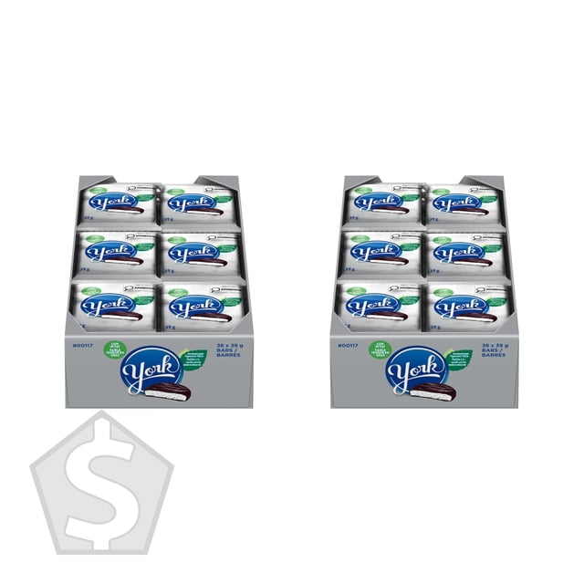 York Galette à la Menthe Poivrée, 36 X 39 g - Lot de 2
