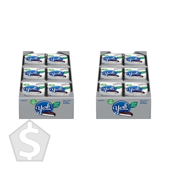 York Galette à la Menthe Poivrée, 36 X 39 g - Lot de 2