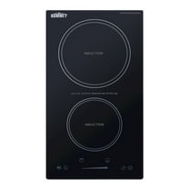 SUMMIT 12" Wide 115V 2-Zone Induction Cooktop With Safety Shutoff