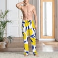 thumbnail image 4 of Salouo Tropical Lemon Print Pajama Pants for Men, Lounge Pants Elastic Waistband Casual Men's sleepwear Loungewear Sleep Pajama Pant -X-Large, 4 of 7