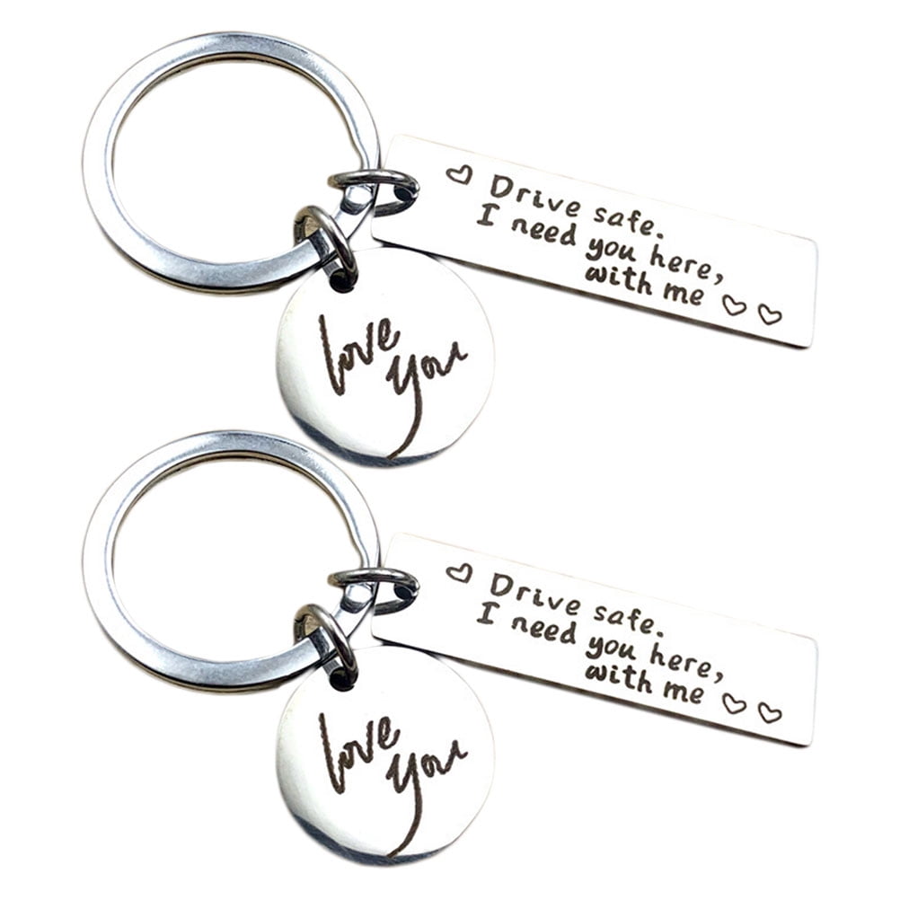 Keychain Key Trucker Drive Safe Keyring Husband You I Boyfriend Hanging Driver Ring Love Metal