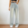thumbnail image 2 of vigerkar Women's Casual High Waisted Loose Denim Wide Leg Retro Trousers (Light Blue, S), 2 of 4