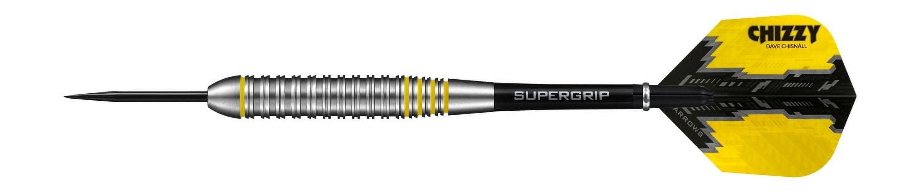 Harrows Chizzy Dave Chisnall High-Grade Alloy Darts -  Includes Three Steel-Tip “Tungsten-Look” Brass Darts, Three Supergrip Shafts & Three Prime Flights - 24 Grams
