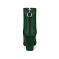 thumbnail image 2 of Unique Bargains Women's Pointy Toe Back Zip Block Heel Ankle Boots Green (Size 9), 2 of 7
