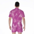 thumbnail image 2 of Pink Tie Dye Short Sleeve Men'S Rompers, Tie Dye Pattern Casual Summer Jumpsuits Outfit, 2 of 4