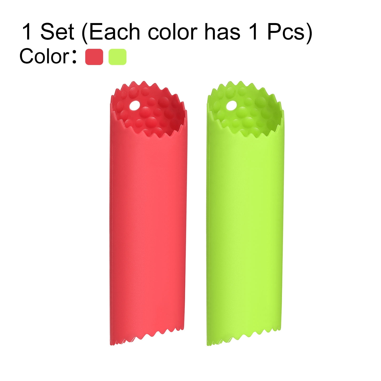 Unique Bargains Garlic Peeler Skin Remover Roller Keeper Red/Green