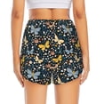 thumbnail image 4 of Uemuo Flowers Butterfly Pattern Women's Athletic Shorts High Waisted Running Shorts with Liner Pockets Gym Elastic Workout Shorts-Large, 4 of 9