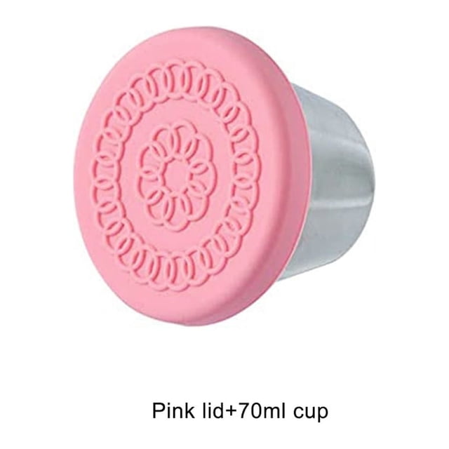 mmirethe Portable Salad Dressing Cups For Mess-free Dressing On Move Wide Application Steel Sauce Cup Pink lid 1Set