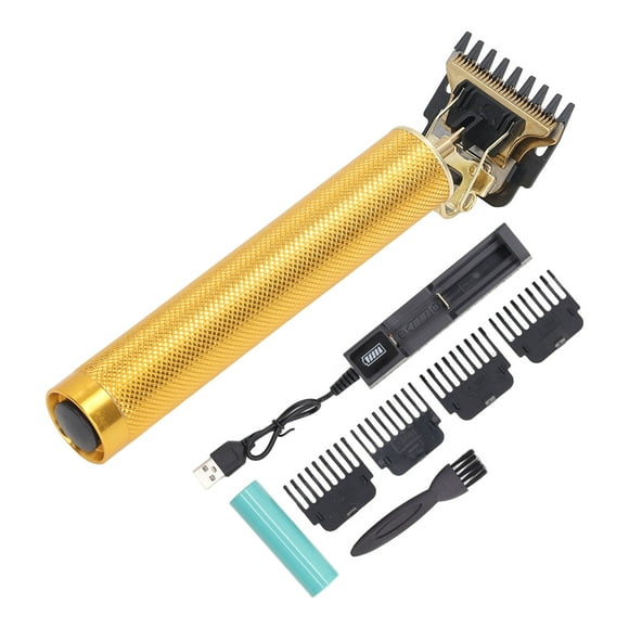 Cortadora de pelo inalámbrica profesional con hoja en T, cortadora de pelo recargable de aleación de aluminio, color dorado YUNYI BRAND Deportes