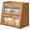 Brown, variant on White Bread Box for Kitchen Counter, Large Bread Box With Cutting Board, Bamboo Wood Large Capacity Bread Storage Bin with Acrylic Wavy Door Panel