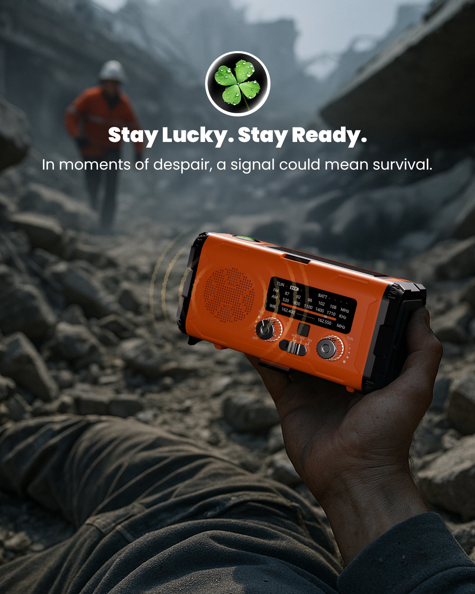 Colesno NOAA Weather Radio, 10000mAh Emergency Solar Hand Crank Radio with AM/FM, USB/Type-C Charging, LED Flashlight, and SOS Alarm, Compact Design for Outdoor, Travel, and Emergency Kits (Orange)