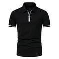 thumbnail image 2 of EGNMCR T-Shirts pour Hommes, Décontracté, Ajusté, Patchwork, Manches Courtes, Col Rabattu, Pull, T-Shirt, Blouse, Cadeaux pour Hommes, 2 of 8