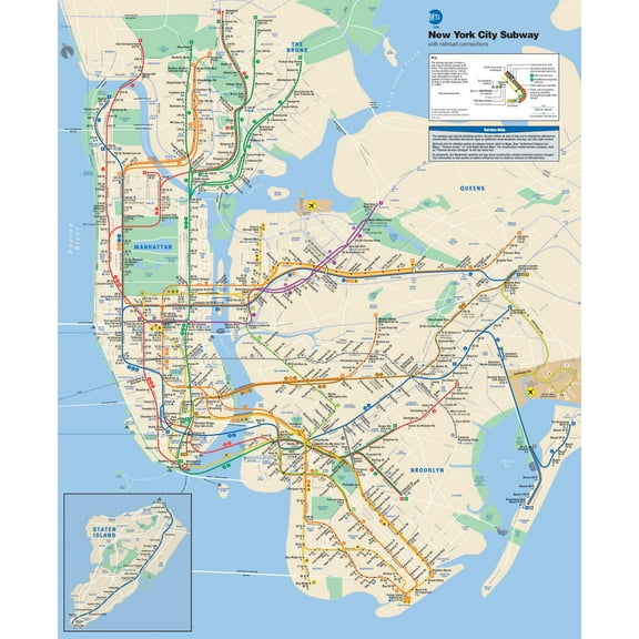 Wall Art Impressions Official New York City Subway Map 19 in x 24 in Poster