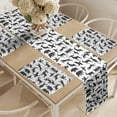 thumbnail image 2 of Ambesonne Deer Hunting Table Runner & Placemats, Wild Boar Duck Goose, Placemat 4 pcs + Runner 14"x72", Dark Grey White, 2 of 2