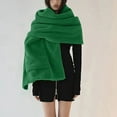 thumbnail image 2 of Fgnfyis Ladies Fashion Casual One Large Pocket Lamb Wool Warm Shawl Scarf for Outdoor and Home Use Versatile Green, 2 of 7