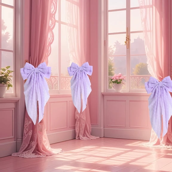 Hxlamzoo Multi-Color Bow Curtain Tiebacks for Valentines Day Wedding Party Home Decor