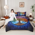 thumbnail image 4 of Homewish Tree Of Life Bedding Comforter Set,Modern Aesthetic Art Twin Comforter Sets,Retro Bohemain Style Bedding Set For Men Women,Luxury Bedroom Decor Reversible,2 Pieces, 4 of 8
