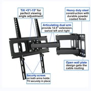 VideoSecu Full Motion TV Wall Mount for Most 32-55 LG Sharp AQUOS Panasonic VIZIO Sony LED LCD Plasma HDTV Articulating Tilt Swivel Bracket BXK