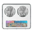thumbnail image 2 of 2021 Reverse Proof American Silver Eagle Designer 2pc Set NGC PF69 ER Blue Label Dual Core, 2 of 2