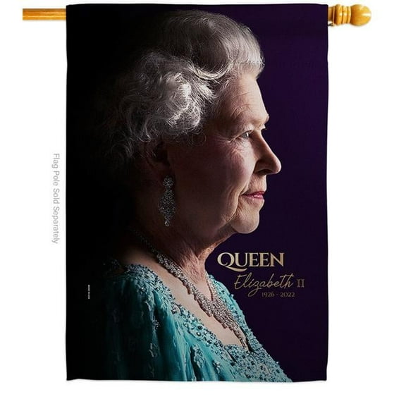 USA Decoration H180310-BO 28 x 40 in. Queen Elizabeth II Sweet Life Sympathy Double-Sided Decorative Vertical House Flag for Decoration Banner Garden Yard Gift