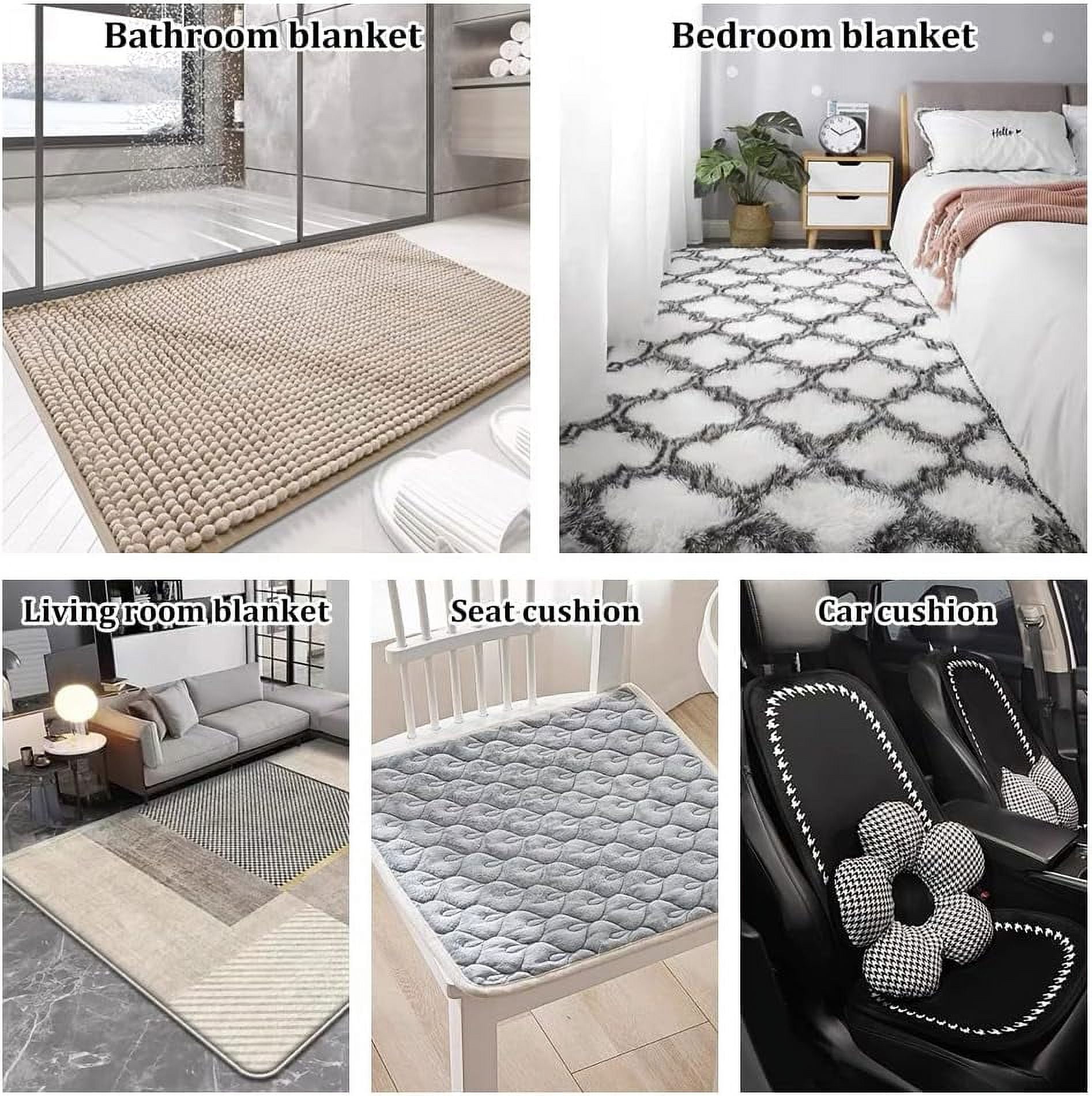 Tufting Backing Fabric Non-Slip Tufting Cloth Thick Final Backing Fabric Primary Tufting Cloth Felt Fabric with Plum Blossom Pattern for Tufting Carpet Rug Making Supplies Gray DIY