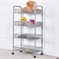 thumbnail image 5 of Costway 4 Tier Storage Rack Trolley Cart Home Kitchen Organizer Utility Baskets Silver, 5 of 10