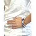 thumbnail image 6 of Polka Dots Glass Beaded Stretch Bracelet, Blue Hanukkah Bracelet, Christmas Birthday Gift Idea, 1 pc, 6 of 12