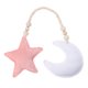 thumbnail image 1 of EeaseMX Adorno colgante de cuentas de madera de luna y estrella para cama de bebé, tienda de juegos, habitación, cuna (luna blanca y estrella rosa), 1 of 7