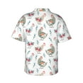 thumbnail image 3 of Daiia Funny Chicken Hawaiian Shirt for Men Gentle Cotton Regular Short Sleeve Casual-Medium, 3 of 9
