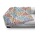 thumbnail image 3 of Tribal Soft Flannel Fleece Throw Blanket, Retro Pattern of 4 Elements Air Water Earth Vintage Illustration, Cozy Plush for Indoor and Outdoor Use, 50" x 60", Marigold Teal Blue, by Ambesonne, 3 of 6
