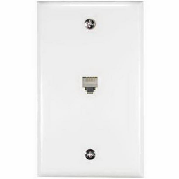 TP247WHN Modular Phone Jack Wall Plate, White