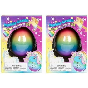 2PC Surprise Growing Unicorn Hatching Rainbow Egg Kids Toys Novelty Asst Colors