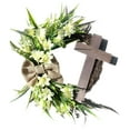 thumbnail image 1 of WREESH The Door Of The Spring Easter Wreath Is Decorated With A Cross, The Front Door Is Decorated With A Bouquet Wreath, And The Simulated Plant Flower Link Clearance, 1 of 1