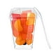 thumbnail image 2 of Tazas de postre transparentes con tapas, reutilizables, trapezoidales, transparentes, fáciles de limpiar, taza de aperitivo para helado de frutas, 2 of 10
