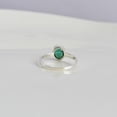 thumbnail image 4 of Solitaire Green Emerald Engagement Ring 925, Sterling Silver, 4 of 5